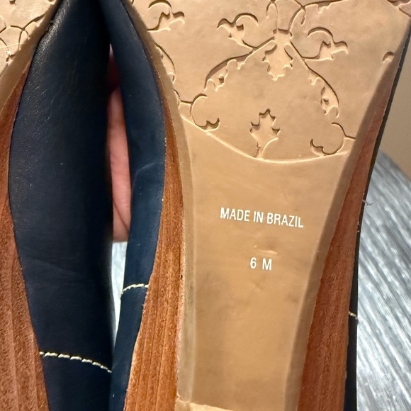 J. Jill Navy Peep-Toe Flats Size 6 - Picture 10 of 12